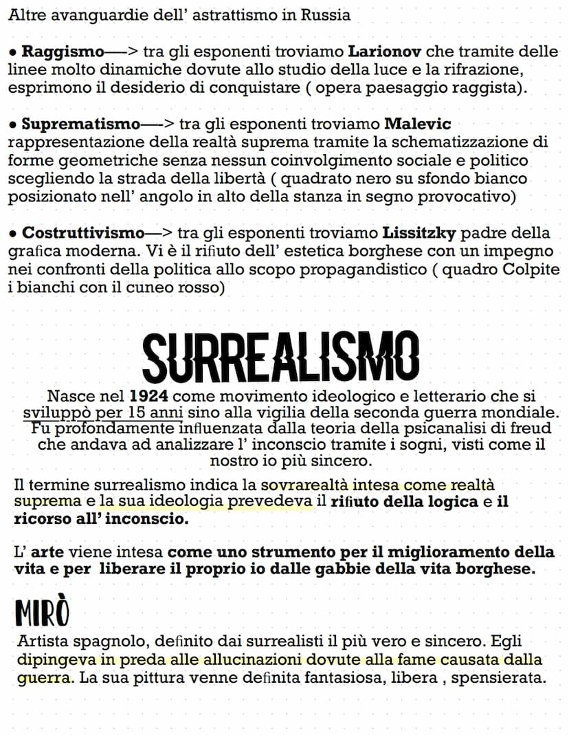 ASTRATTISMO
L'Astrattismo (dal latino ab tràhere ossia ‘allontanarsi', 'prescindere'
dalle forme del reale, dal figurativo) si impone come r