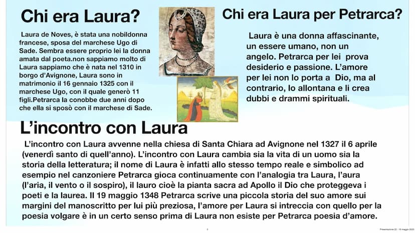 Francesco Petrarca
Angelica Tomaselli 3^A Ch
Presentazione 22-16 maggio 2023 Indice:
L'infanzia di Petrarca
●
1304 del 20 luglio nasce ad Ar