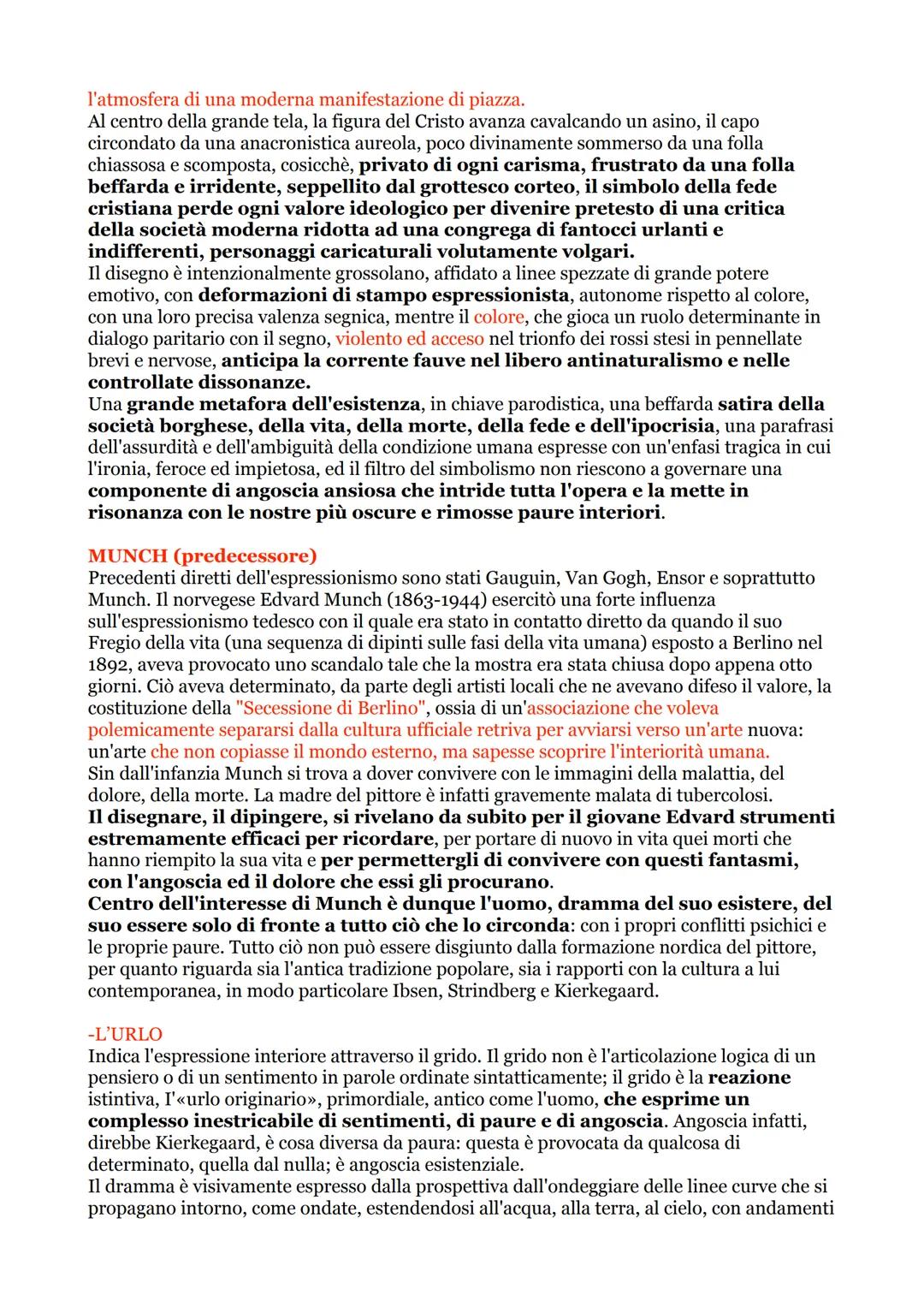 # ESPRESSIONISMO

Il termine espressionismo nacque come alternativa alla definizione di impressionismo.
L'impressionismo rimase sempre legat