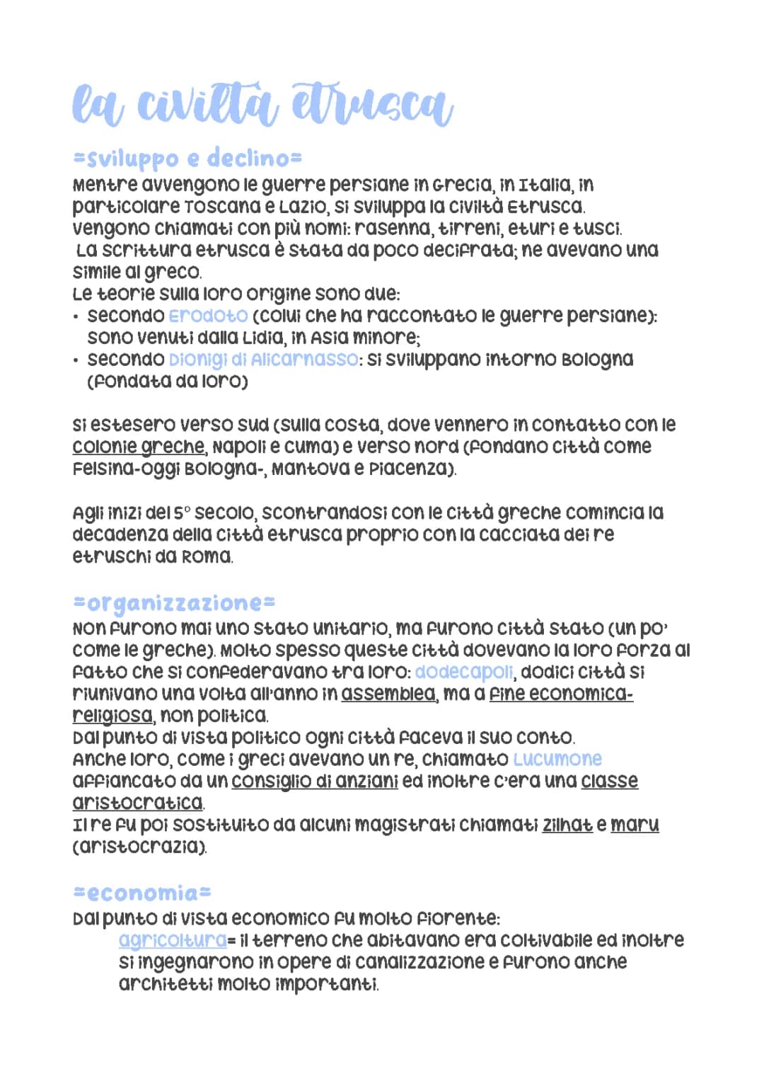 La civiltà etrusca