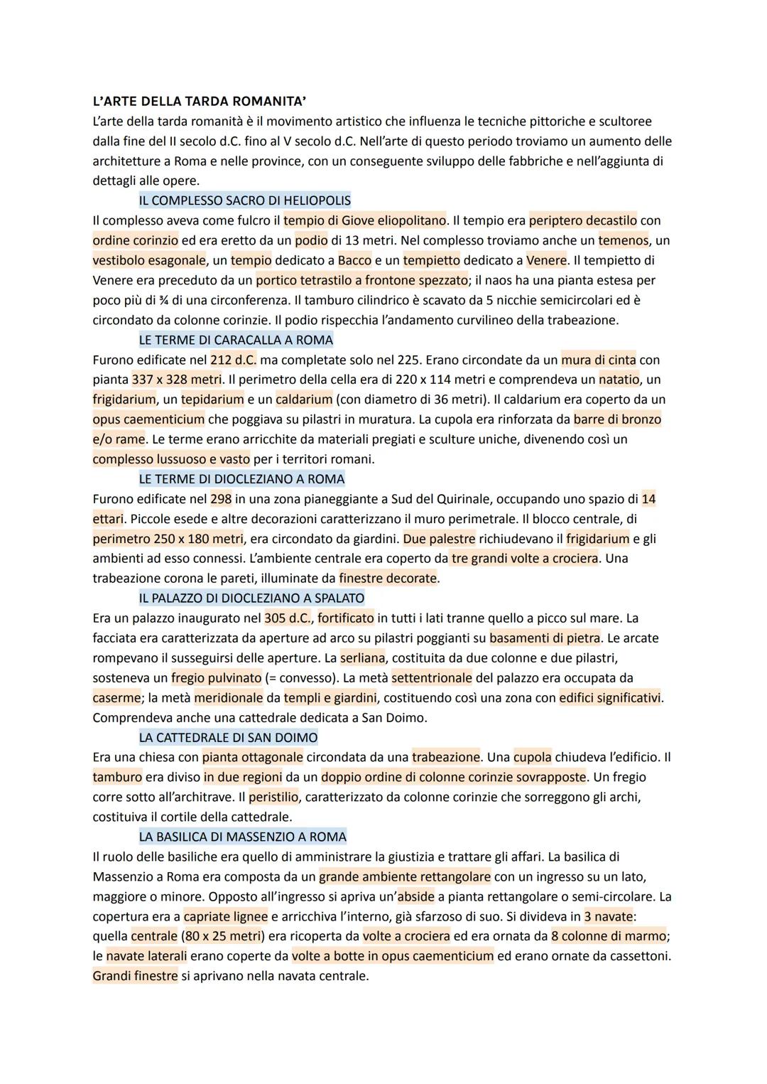 L'ARTE DELLA TARDA ROMANITA'
L'arte della tarda romanità è il movimento artistico che influenza le tecniche pittoriche e scultoree
dalla fin