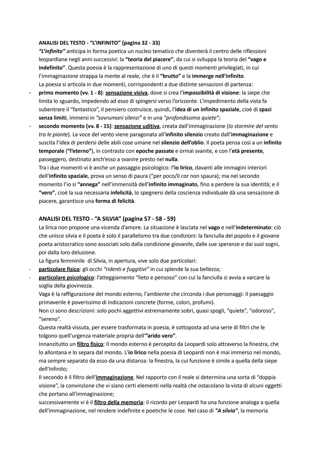 ANALISI OPERE GIACOMO LEOPARDI 