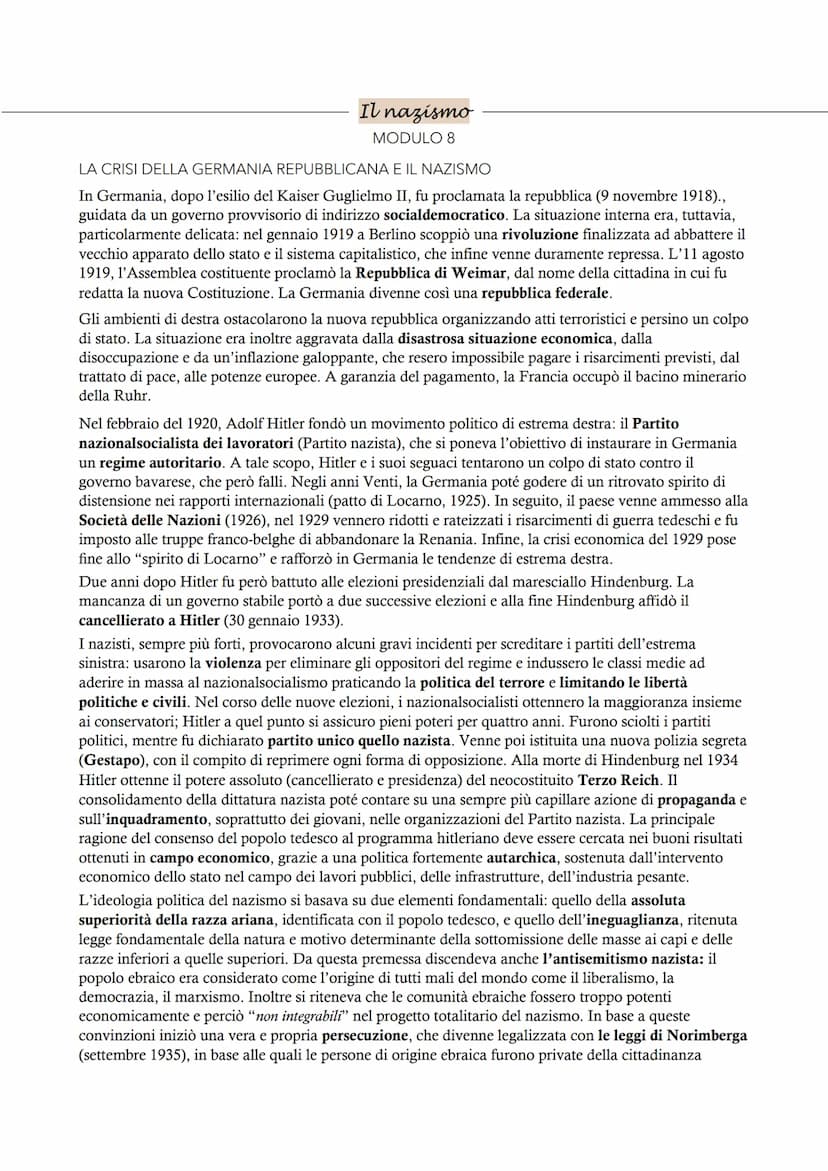Il fascismo
MODULO 7
LE ORIGINI DEL FASCISMO
1- IL PRIMO DOPOGUERRA IN ITALIA (1919-1920)
L'eredità della guerra
Il dopoguerra italiano fu a