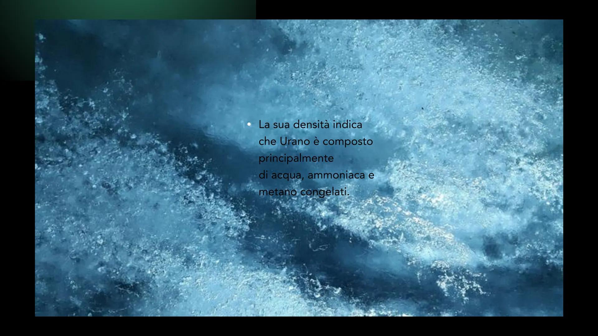 # IL PIANETA URANO

Porta il nome
del dio greco del cielo Urano,
padre di Crono - La temperatura media sulla superficie di
Urano è molto bas