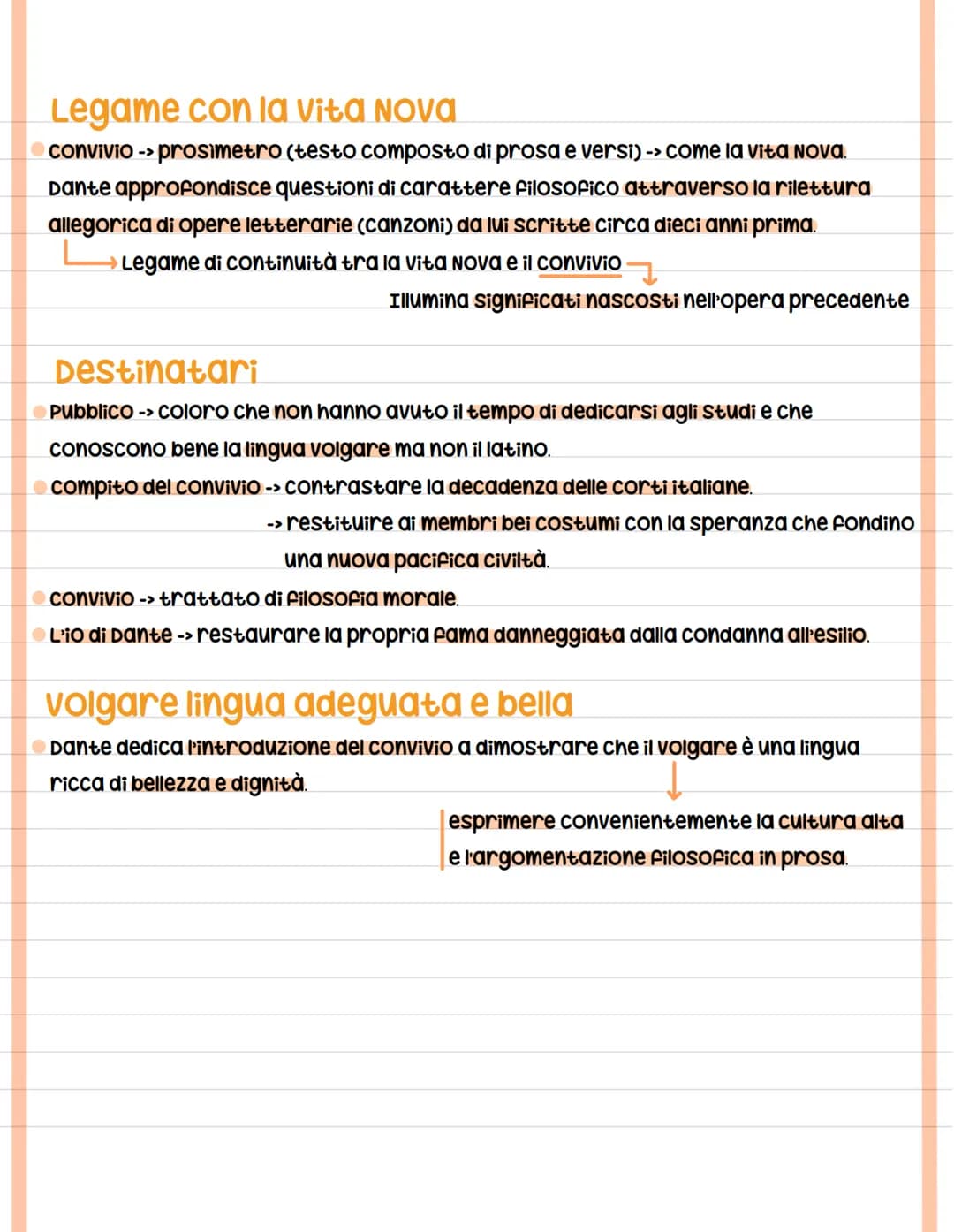 La Vita Nova
Dante scrive poesie d'amore.
Alcune -> raccolte in "Vita Nova"
opera mista di prosa e poesia ("libello")
Lingua: volgare
Argome