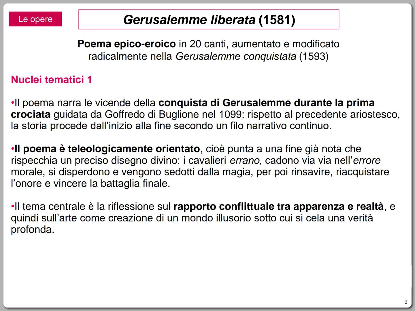 # La vita

# Torquato Tasso
(1544-1595)

Nasce a Sorrento nel 1544.

I genitori, di nobile schiatta, risiedono in Campania
perché il padre p
