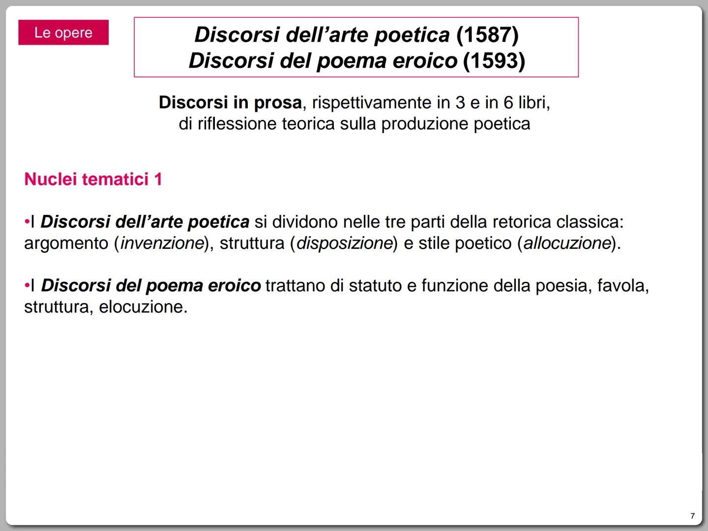 # La vita

# Torquato Tasso
(1544-1595)

Nasce a Sorrento nel 1544.

I genitori, di nobile schiatta, risiedono in Campania
perché il padre p