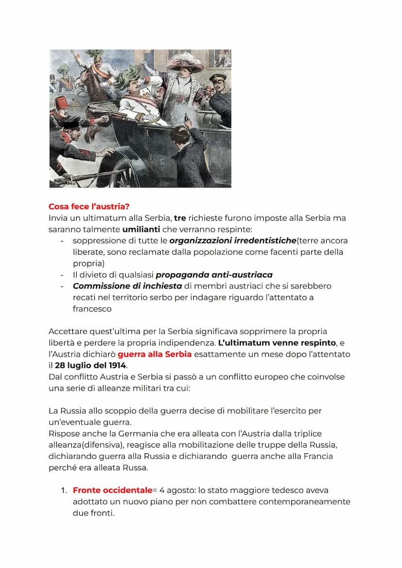 Prima guerra mondiale
Precedente:
Forze che creano attrito, che fecero arrivare allo scoppio: panorama europeo
del 800:
-
Francia e germania