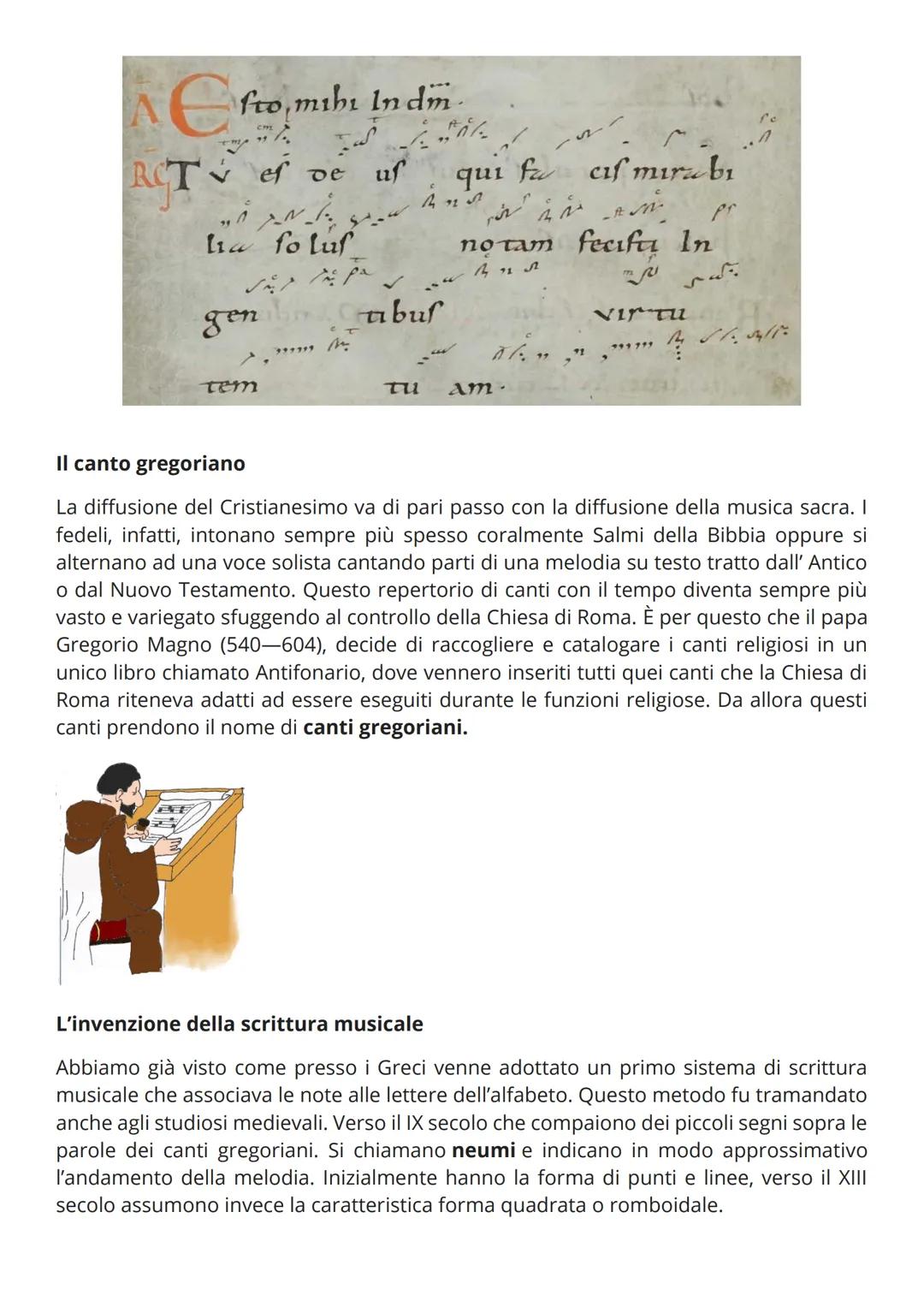 La musica nel Medioevo
Il Medioevo è quel periodo storico che va dalla caduta dell'Impero Romano
d'Occidente (476 d.C.) alla scoperta delle 