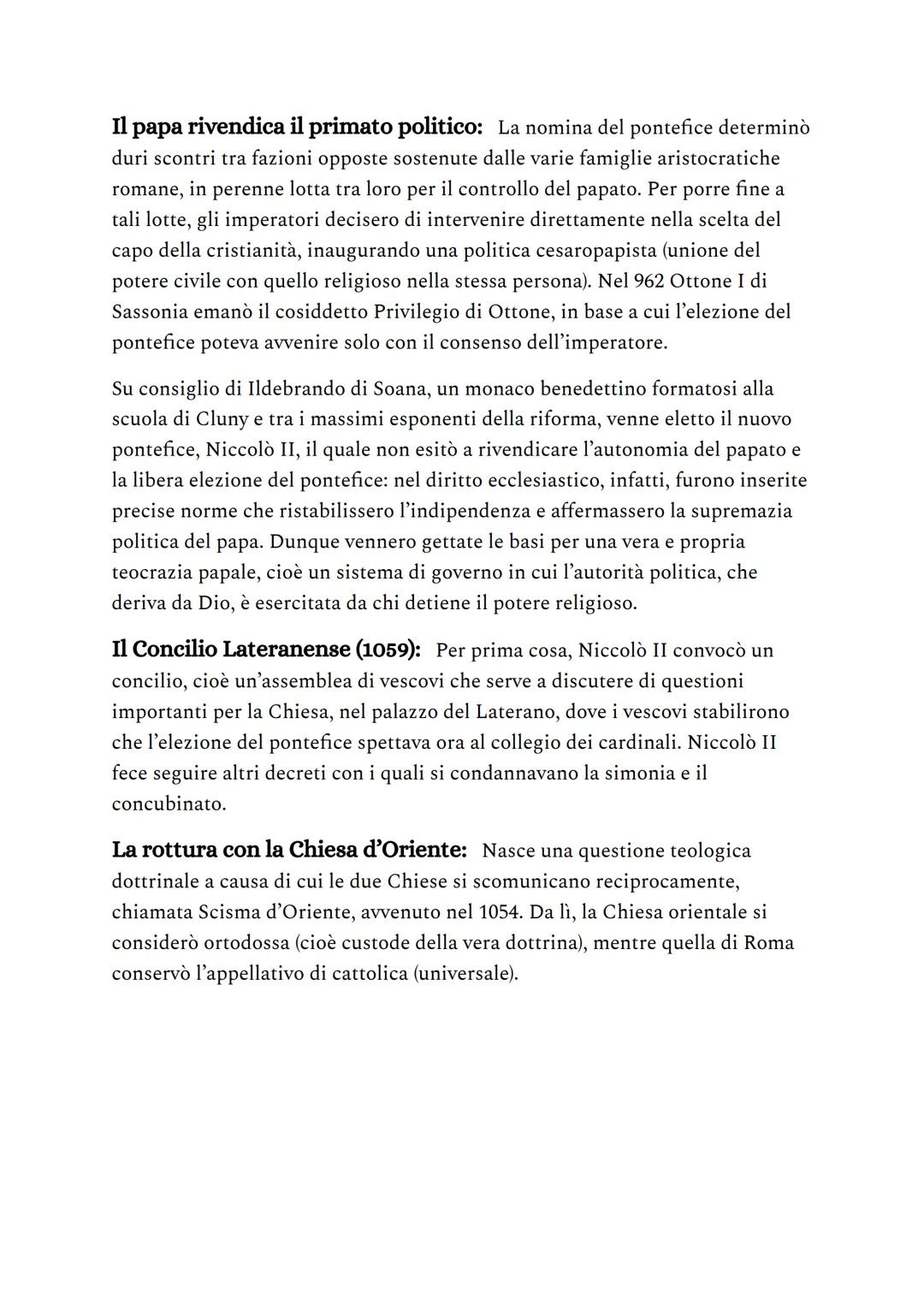 La cristianità e il nuovo ruolo della Chiesa
Nell'anno Mille, l'Europa occidentale si presentava frammentata dal punto di
vista politico, ec