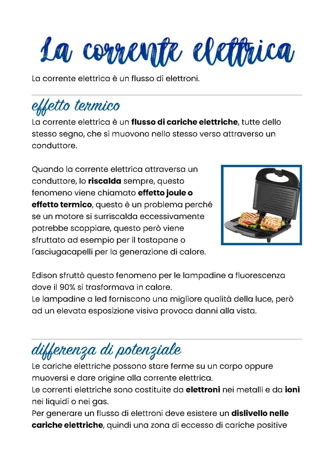 La corrente elettrica