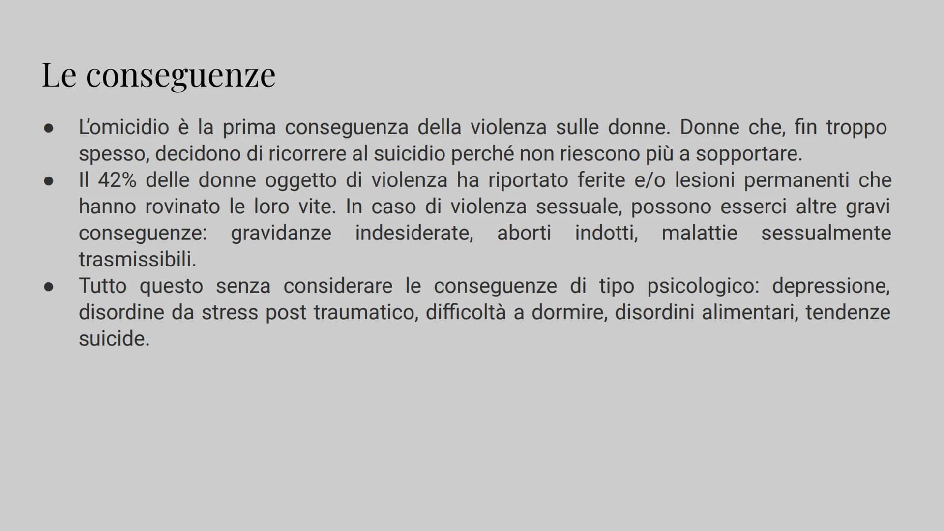 Il Femminicidio
Giada Mincione Con il termine femminicidio si intende un
particolare tipo di omicidio la cui vittima è
una donna. La parola 