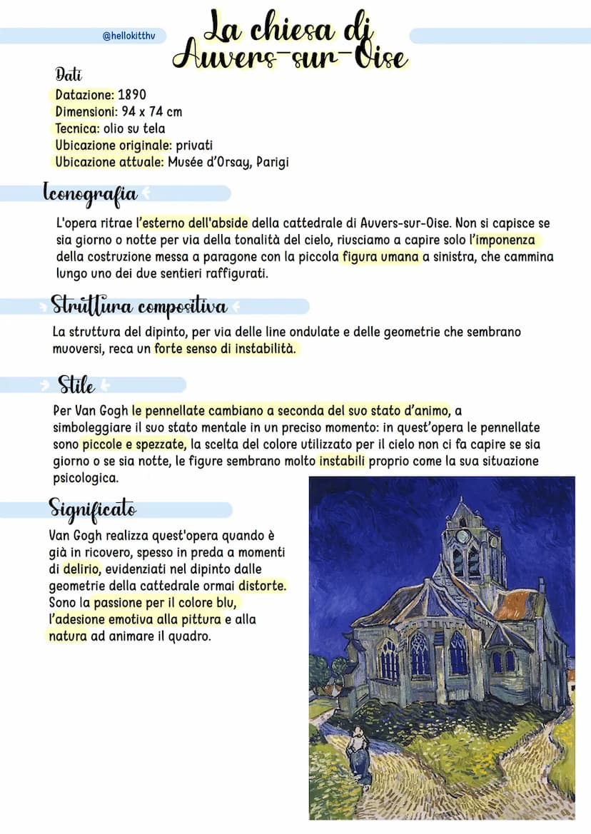 Vincent Van Gogh
La vita
Nascita: Zundert, 1853
Morte: Auvers-sur-Oise, 1890
@hellokitthv
Nasce in una famiglia colta: il padre è un
pastore