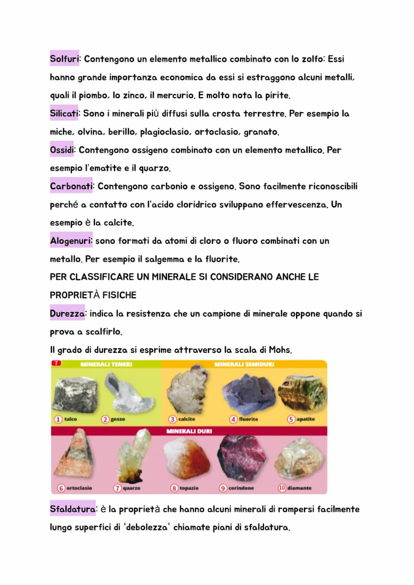 I materiali della Terra
I MINERALI SONO SOSTANZE SOLIDE OMOGENEE
6
atomi di silicio
atomi di ossigeno
reticolo cristallino
del biossido di s