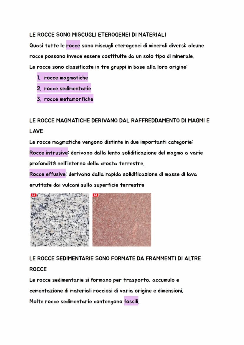 I materiali della Terra
I MINERALI SONO SOSTANZE SOLIDE OMOGENEE
6
atomi di silicio
atomi di ossigeno
reticolo cristallino
del biossido di s
