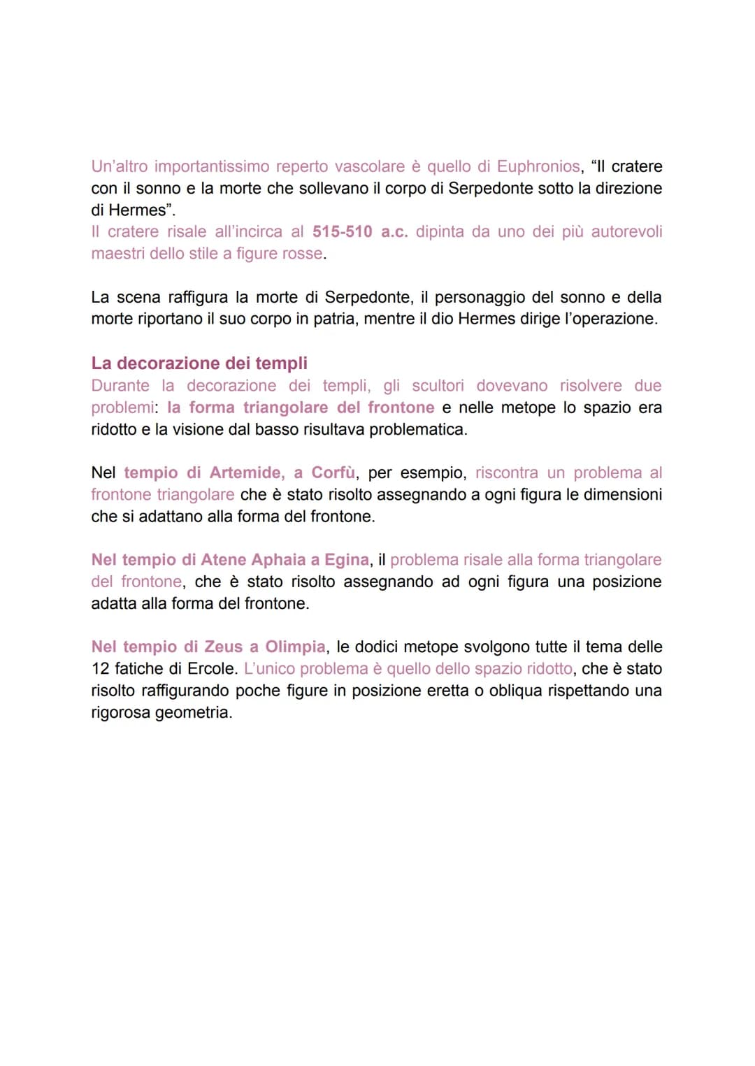 ARTE GRECA
Il periodo di formazione
La civiltà Ellenica si sviluppa a partire da popoli, che sono quello dei Dori e
quello dell'Egeo. Da que