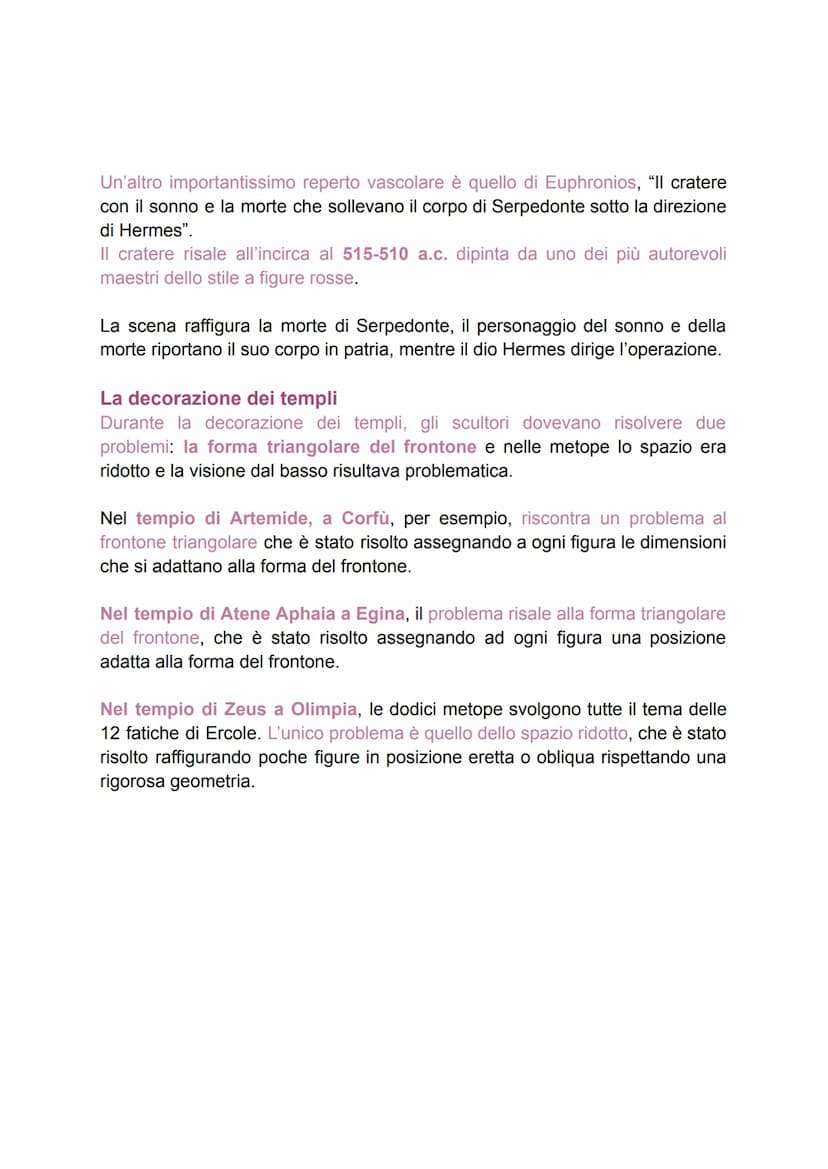 ARTE GRECA
Il periodo di formazione
La civiltà Ellenica si sviluppa a partire da popoli, che sono quello dei Dori e
quello dell'Egeo. Da que