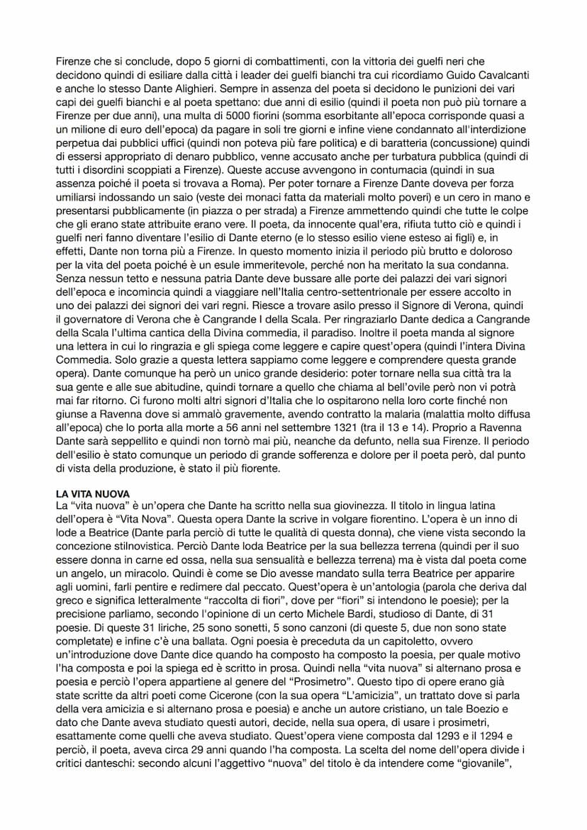 DANTE ALIGHIERI
Dante è il più grande scrittore della letteratura medievale ma è anche il più grande scrittore di tutta
la nostra letteratur