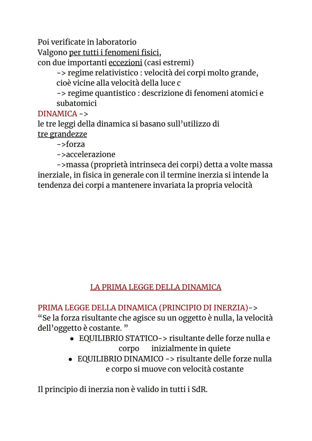 LE LEGGI DELLA DINAMICA
INTRODUZIONE
DINAMICA ->
parte della meccanica che si occupa di studiare le cause del moto
dei corpi, cioè che si oc
