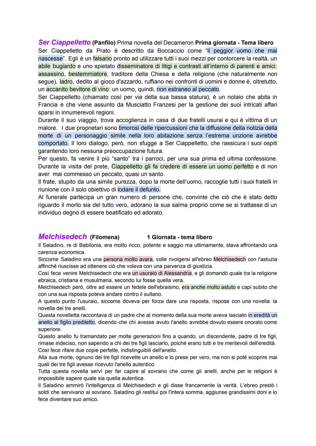 Ser Ciappelletto (Panfilo) Prima novella del Decameron Prima giornata - Tema libero
Ser Ciappelletto da Prato è descritto da Boccaccio come 