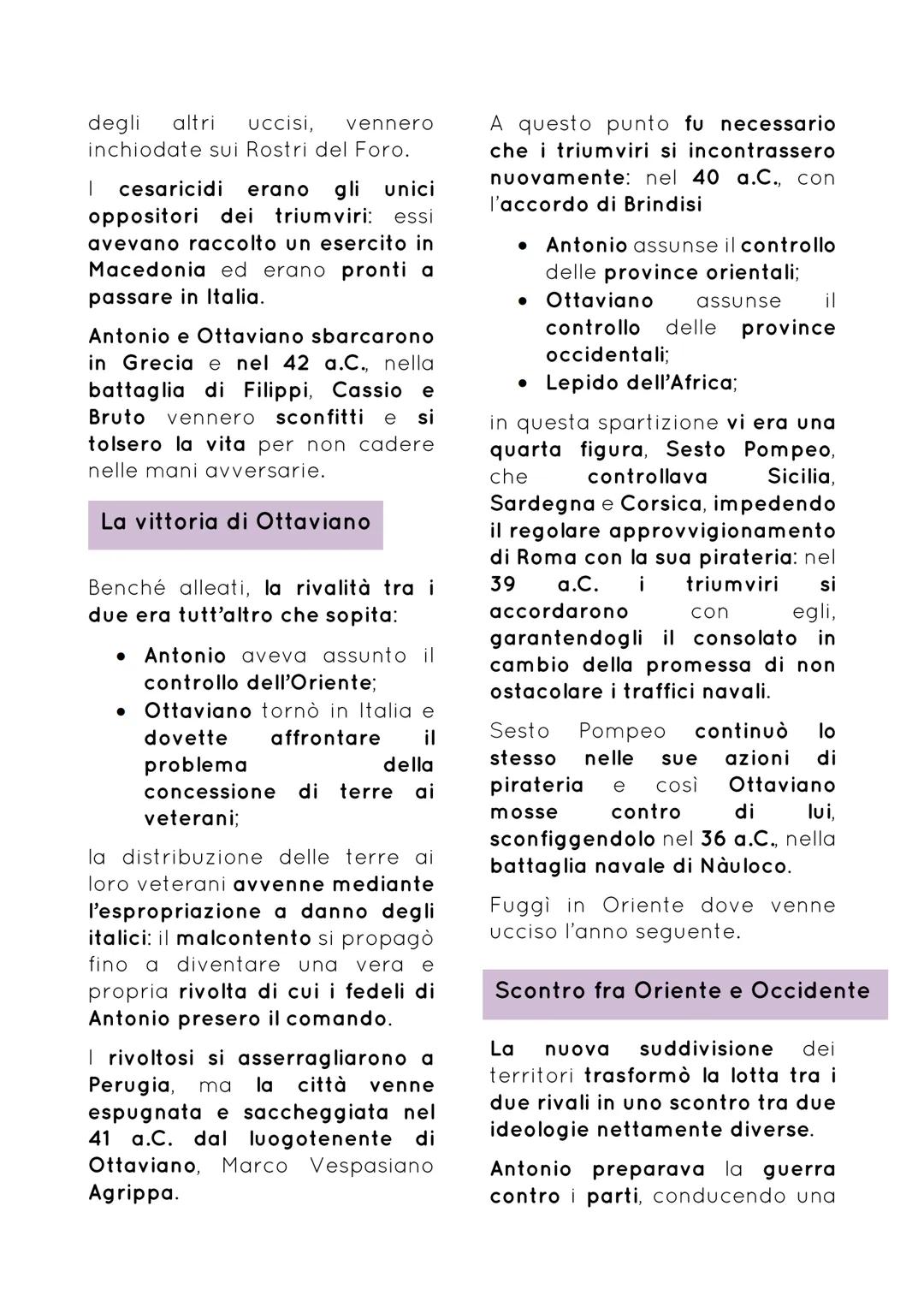 L'ASCESA DI OTTAVIANO
L'assassinio di Cesare non salvò
le istituzione repubblicane ma
aprì una fase di caos e scontri
civili che si sarebber