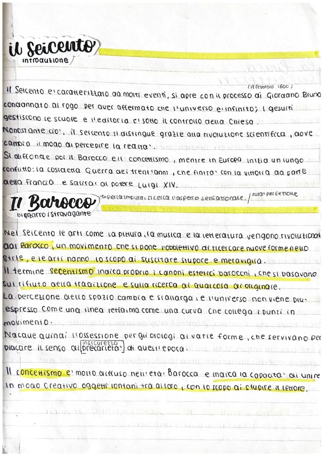 # il Seicento
introduzione

(17 febbroro 1600)
il Seicento e caratterizzato da molti eventi, si apre con il processo ai Giordano Bruno
conda
