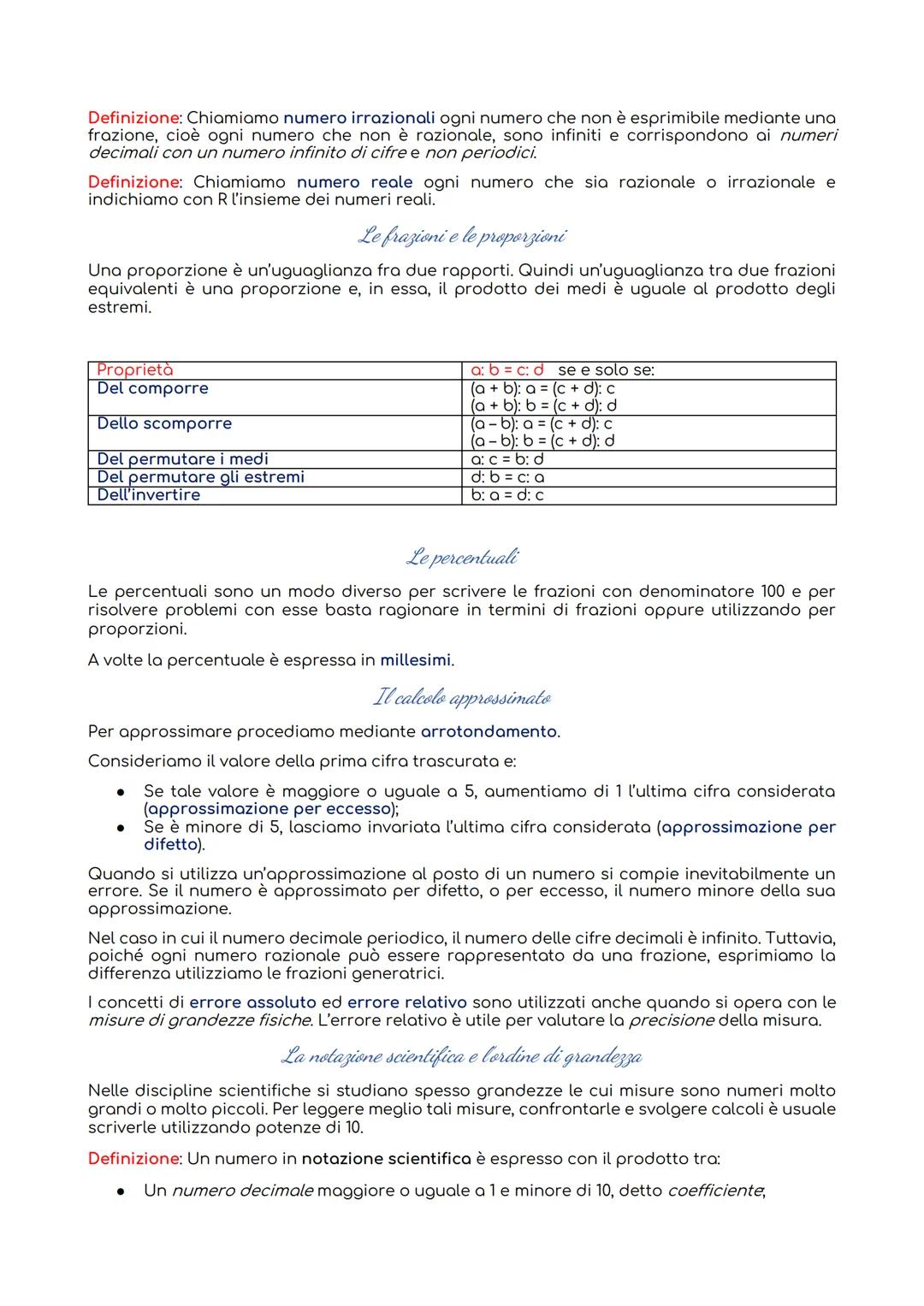 1 numeri razionali e i numeri reali
Dalle frazioni ai numeri razionali
Esistono situazioni che non possono essere descritte né con i numeri 