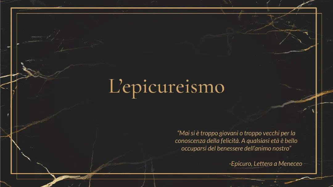 L’epicureismo