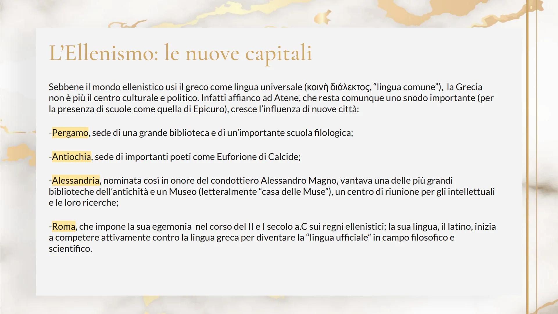 L'epicureismo
"Mai si è troppo giovani o troppo vecchi per la
conoscenza della felicità. A qualsiasi età è bello
occuparsi del benessere del