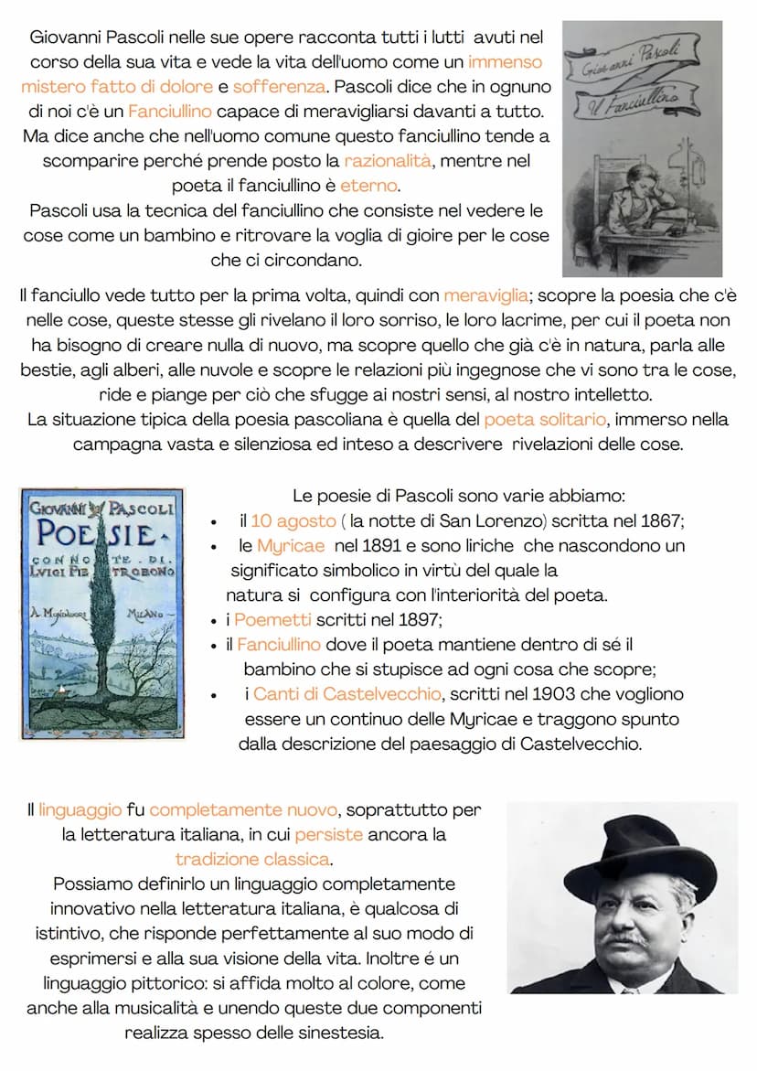 GIOVANNI PASCOLI
2
Innanzitutto dobbiamo dire che Giovanni Pascoli è un
autore che appartiene al Decadentismo un movimento
artistico-lettera