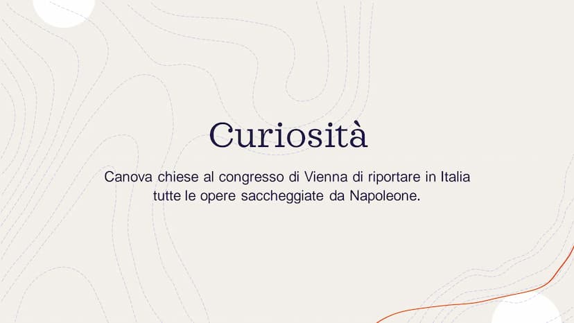Canova
Le opere più importanti In Canova è presente il riflesso di ciò che Winckelmann pensato, senza però
interessarsi specificatamente a m