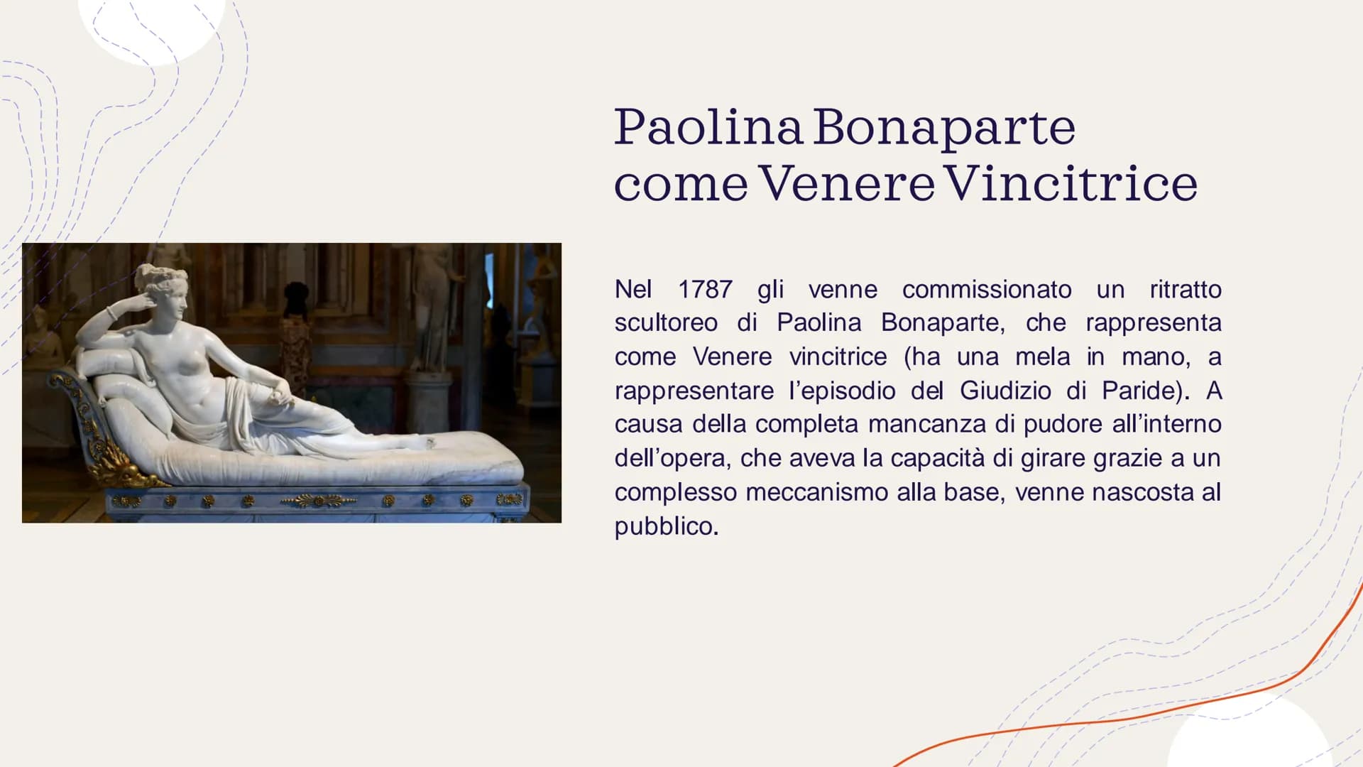 Canova
Le opere più importanti In Canova è presente il riflesso di ciò che Winckelmann pensato, senza però
interessarsi specificatamente a m