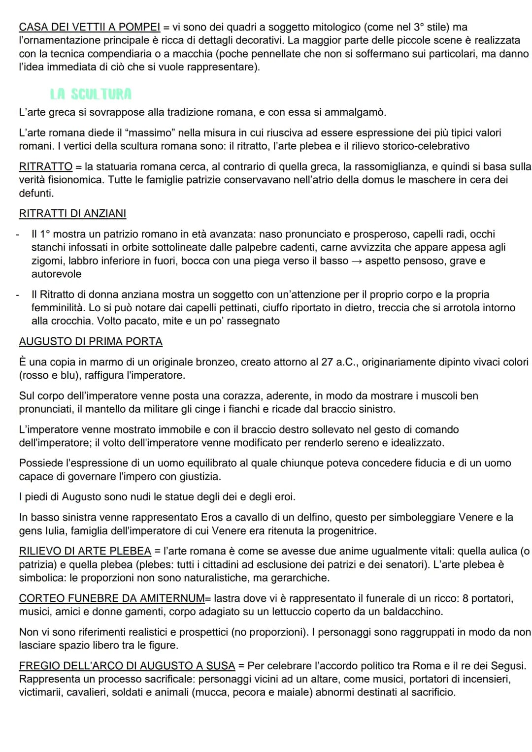 ROMA
I ROMANI E L'ARTE
L'arte romana è identificabile dall'età imperiale in poi, questo perché i romani erano più interessati alle
questioni