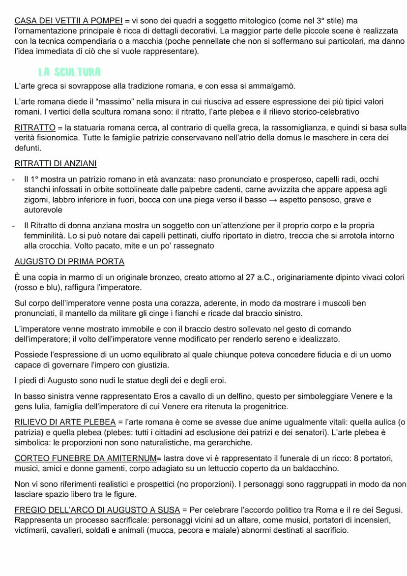 ROMA
I ROMANI E L'ARTE
L'arte romana è identificabile dall'età imperiale in poi, questo perché i romani erano più interessati alle
questioni