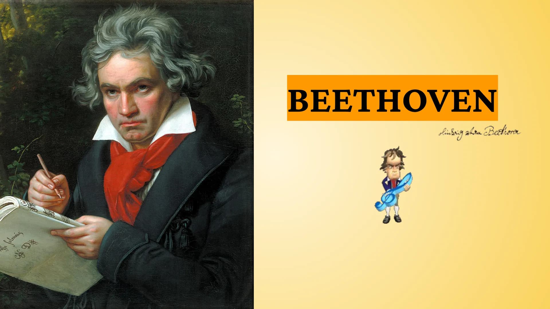 folemais
BEETHOVEN
lindring when Bedtionen LA VITA
1770 Bonn - Germania
1784 Organista stipendiato
1787 Studia a Vienna ma torna per la mort