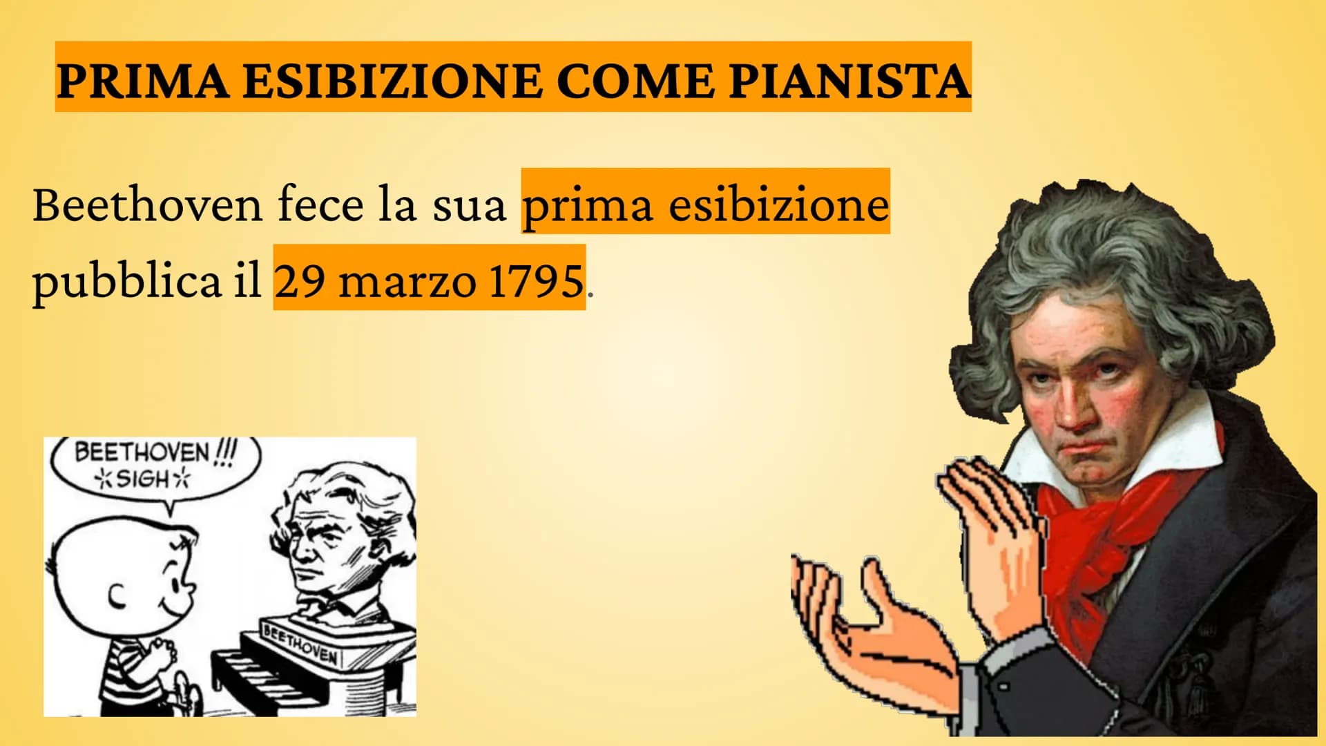 folemais
BEETHOVEN
lindring when Bedtionen LA VITA
1770 Bonn - Germania
1784 Organista stipendiato
1787 Studia a Vienna ma torna per la mort