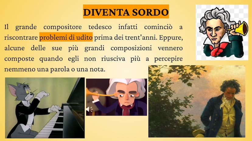 folemais
BEETHOVEN
lindring when Bedtionen LA VITA
1770 Bonn - Germania
1784 Organista stipendiato
1787 Studia a Vienna ma torna per la mort