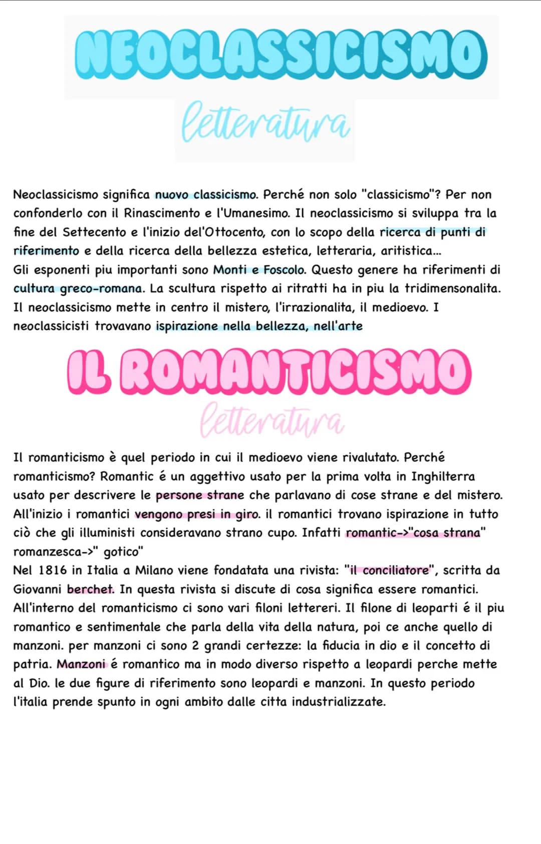 NEOCLASSICISMO
letteratura
Neoclassicismo significa nuovo classicismo. Perché non solo "classicismo"? Per non
confonderlo con il Rinasciment