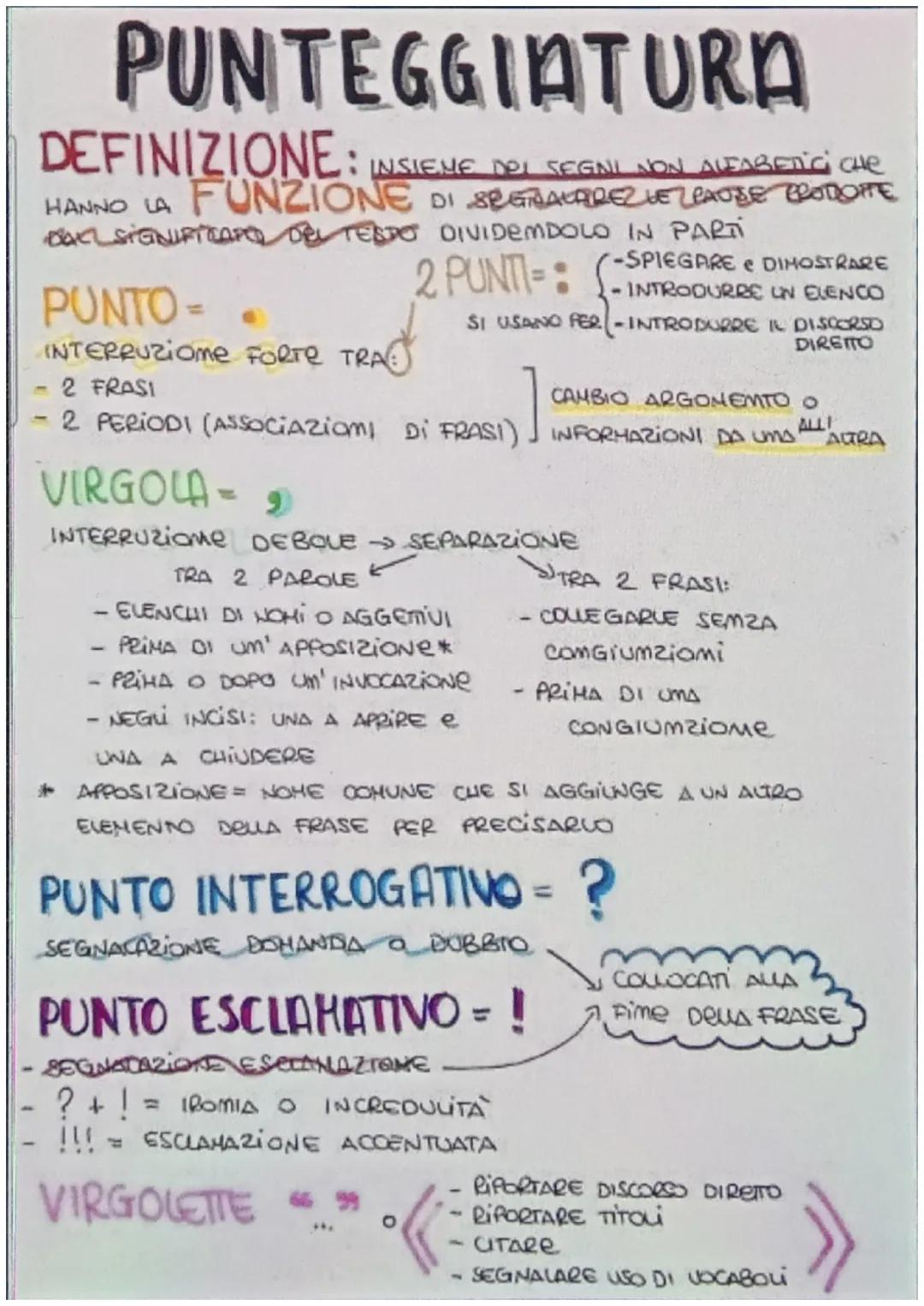 PUNTEGGIATURA
DEFINIZIONE:
INSIEME DO SEGNI NON ALFABETIC CHE
HANNO LA FUNZIONE DI SEGALAREZ LEZ PAUSE PRODOTTE
BACL SIGNIFTCAPED DEL TESDOT