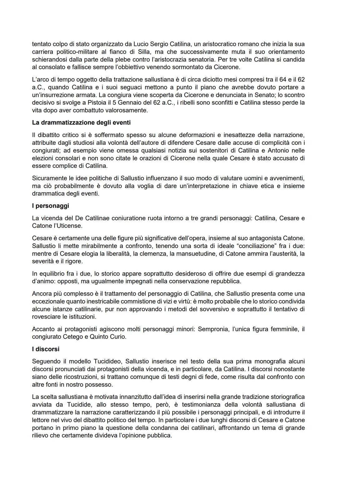 Sallustio
La vita
Gaio Sallustio Crispo nasce ad Amiterno nell'86 a.C. da una famiglia facoltosa ma di origini plebee,
tuttavia ha l'opportu