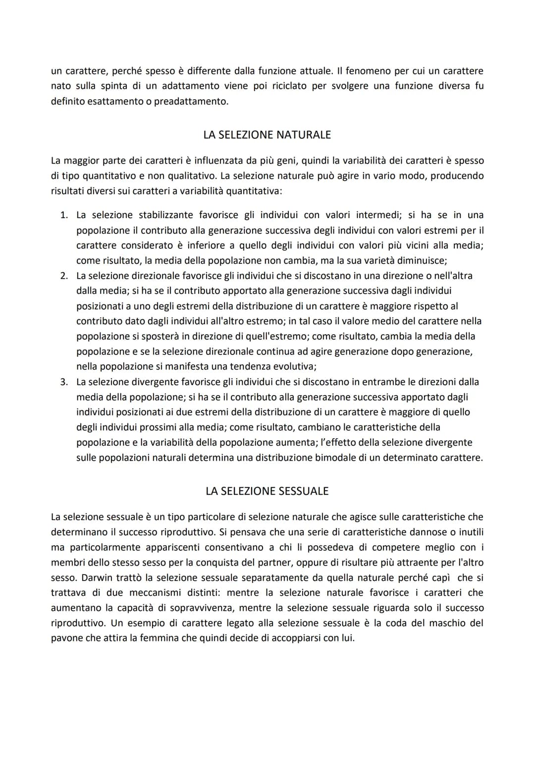 LA TEORIA DELL'EVOLUZIONE
Fu descritta da Darwin e sosteneva che le specie non sono immutabili ma evolvono
gradualmente nel tempo attraverso