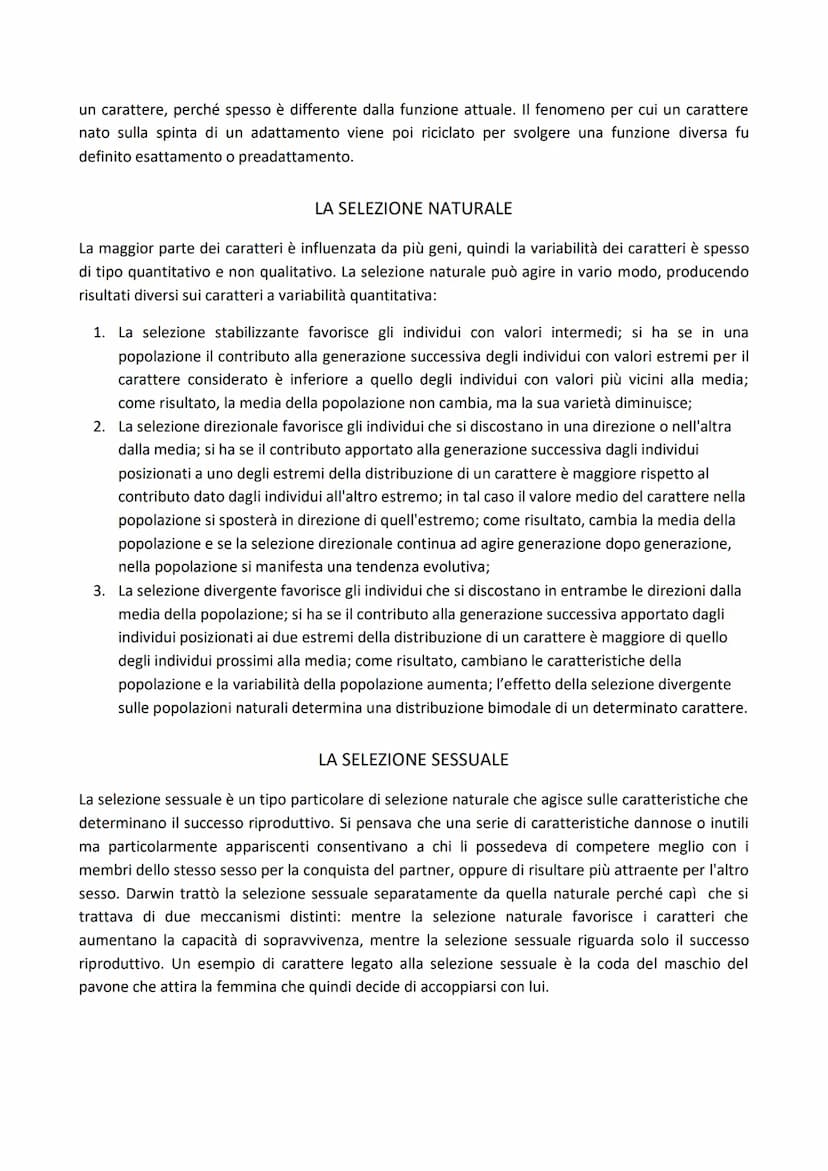 LA TEORIA DELL'EVOLUZIONE
Fu descritta da Darwin e sosteneva che le specie non sono immutabili ma evolvono
gradualmente nel tempo attraverso