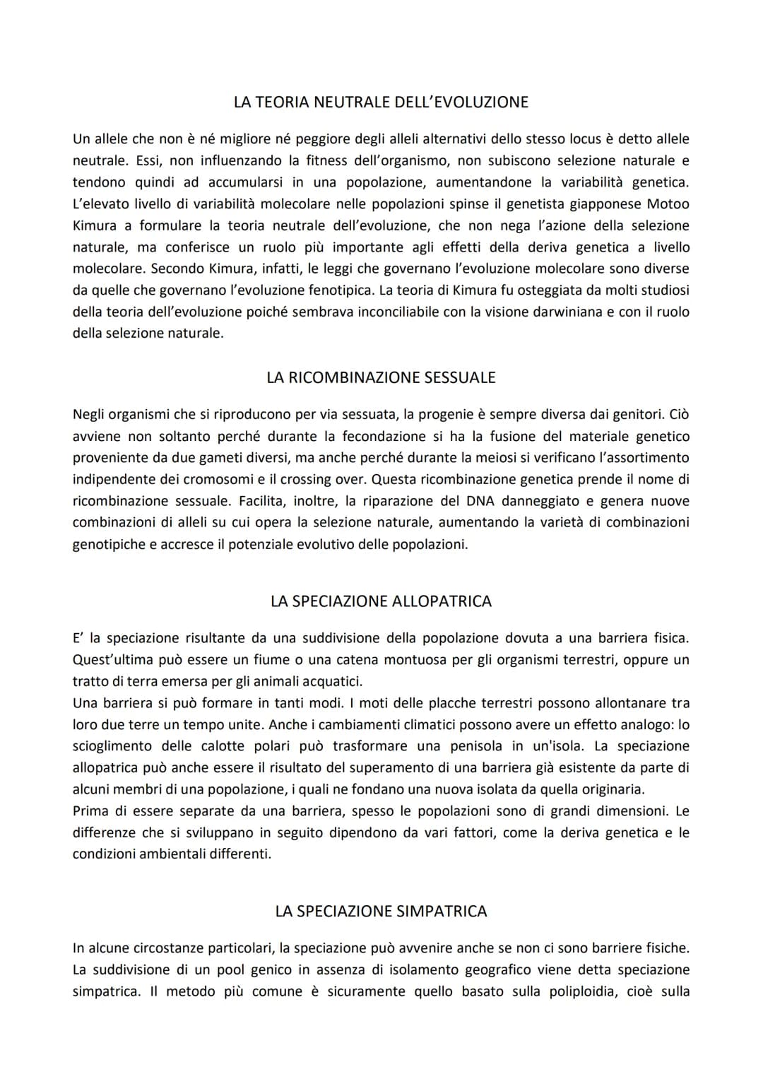 LA TEORIA DELL'EVOLUZIONE
Fu descritta da Darwin e sosteneva che le specie non sono immutabili ma evolvono
gradualmente nel tempo attraverso