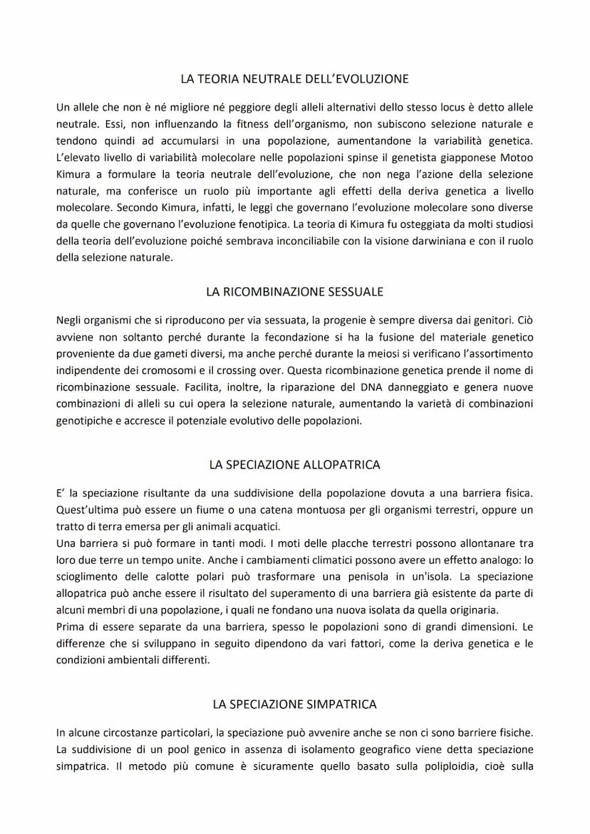 LA TEORIA DELL'EVOLUZIONE
Fu descritta da Darwin e sosteneva che le specie non sono immutabili ma evolvono
gradualmente nel tempo attraverso