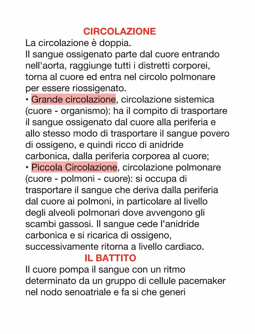 DCUORE, VASI SANGUIGNI E SANGUE
Il cuore è un organo muscolare che pompa il
sangue attraverso i vasi sanguigni del sistema
circolatorio.
Ha 