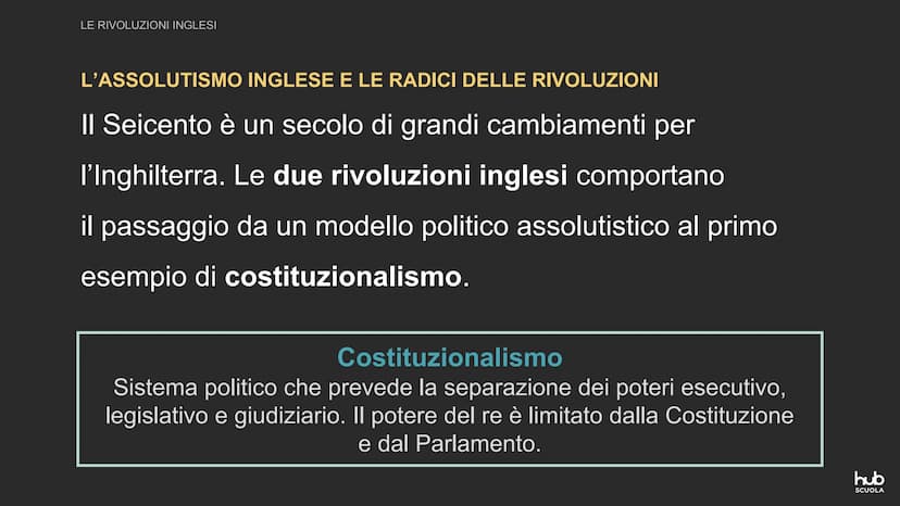 Le rivoluzioni inglesi
CANNO
MI LE RIVOLUZIONI INGLESI
L'ASSOLUTISMO INGLESE E LE RADICI DELLE RIVOLUZIONI
Il Seicento è un secolo di grandi