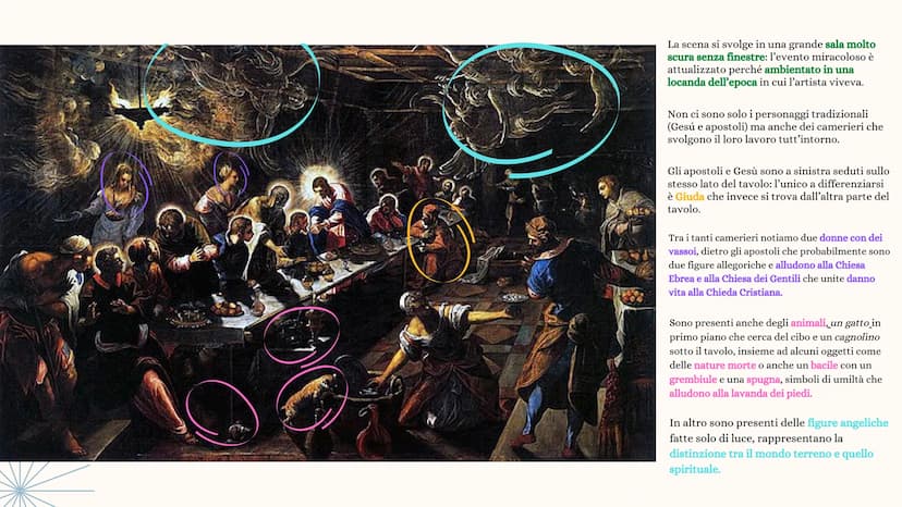 L
ㄴ
PITTURA
NELL'AREA
VENETA TINTORETTO
~Jacopo Robusti, detto Tintoretto(tintore di tessuti di
seta) nasce a Venezia nel 1518 e muore nello