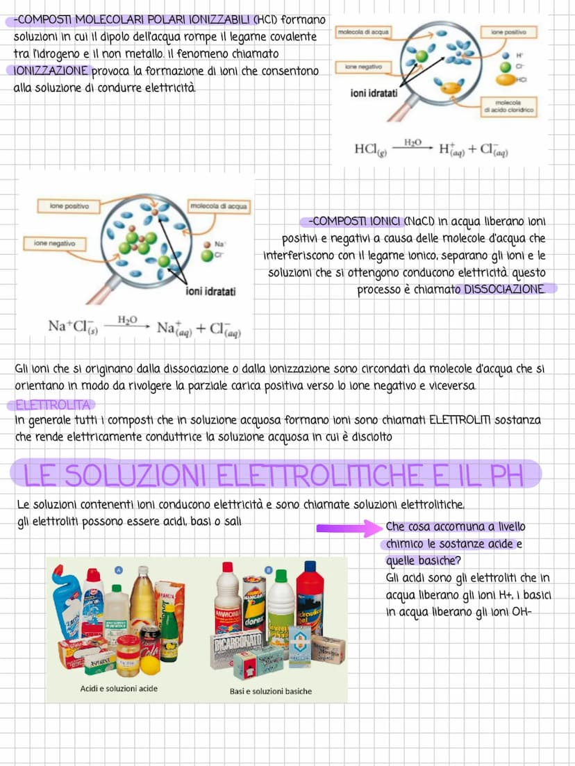 LE SOLUZIONI
Le soluzioni sono MISCUGLI OMOGENI formato da due o più fasi. I componenti di una soluzione sono il
SOLVENTE (quantità maggiore