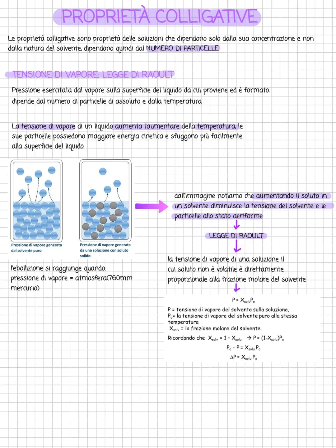 LE SOLUZIONI
Le soluzioni sono MISCUGLI OMOGENI formato da due o più fasi. I componenti di una soluzione sono il
SOLVENTE (quantità maggiore