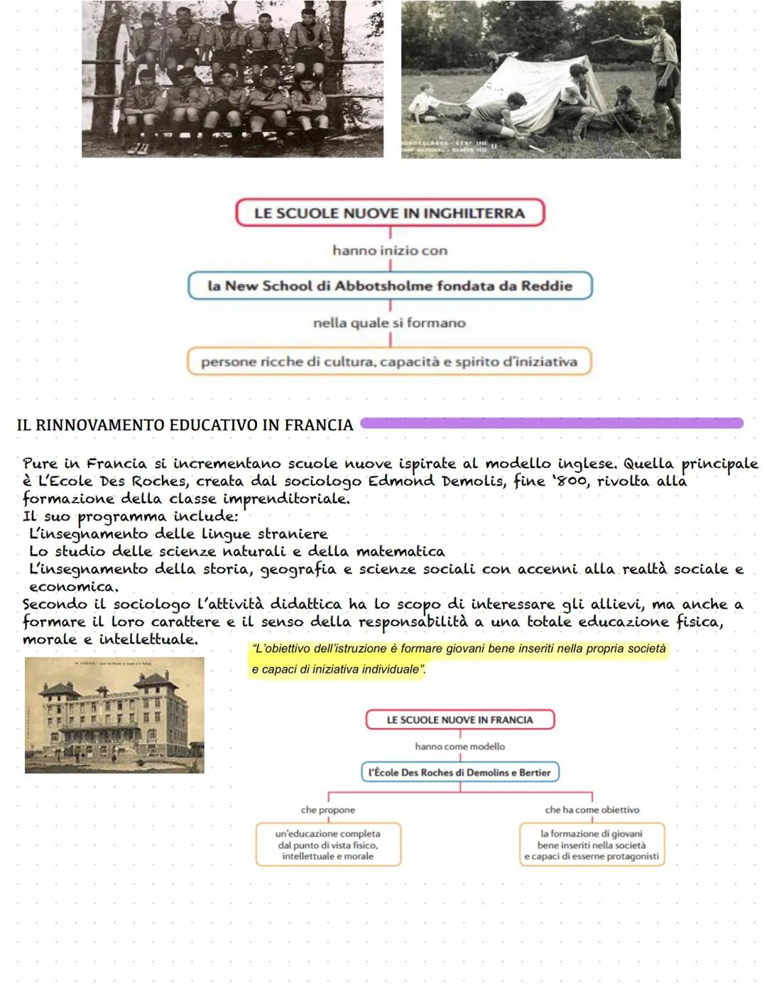  # SCIENZE UMANE

IL RINNOVAMENTO EDUCATIVO IN INGHILTERRA

La società industriale di massa si assesta tra la fine dell'800 e l'inizio del 9
